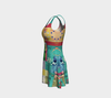 Aspiraling Blue Bird Flare Dress 2-Flare Dress--Zac Z
