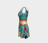 Aspiraling Blue Bird Flare Dress 3-Flare Dress--Zac Z