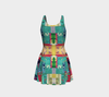 Aspiraling Blue Bird Flare Dress 3-Flare Dress--Zac Z