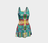 Aspiraling Blue Bird Flare Dress 3-Flare Dress--Zac Z