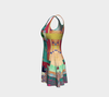Aspiraling Blue Bird Flare Dress-Flare Dress--Zac Z
