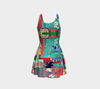 Aspiraling Blue Bird Flare Dress-Flare Dress--Zac Z