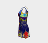 Meandering Colours and Spots of Time Flare Dress 5-Flare Dress--Zac Z